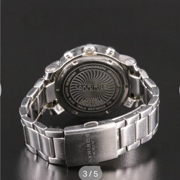 Akribos XXIV Silver Women's stainless steel diamond chronograph watch - Picture 3 of 4